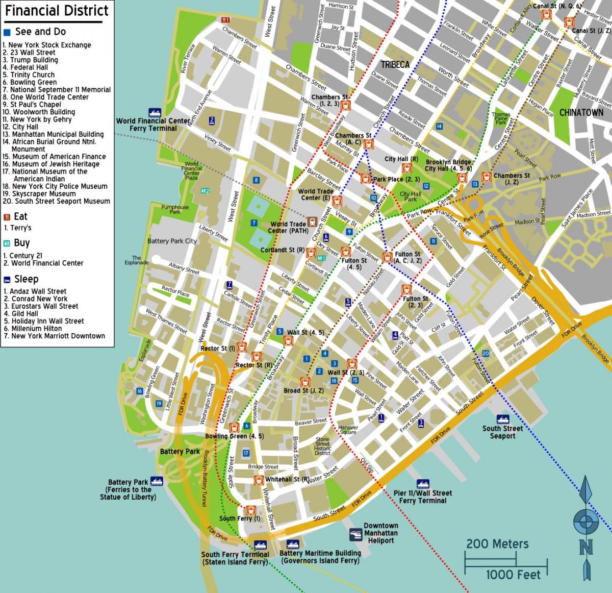kaart downtown Manhattan ny