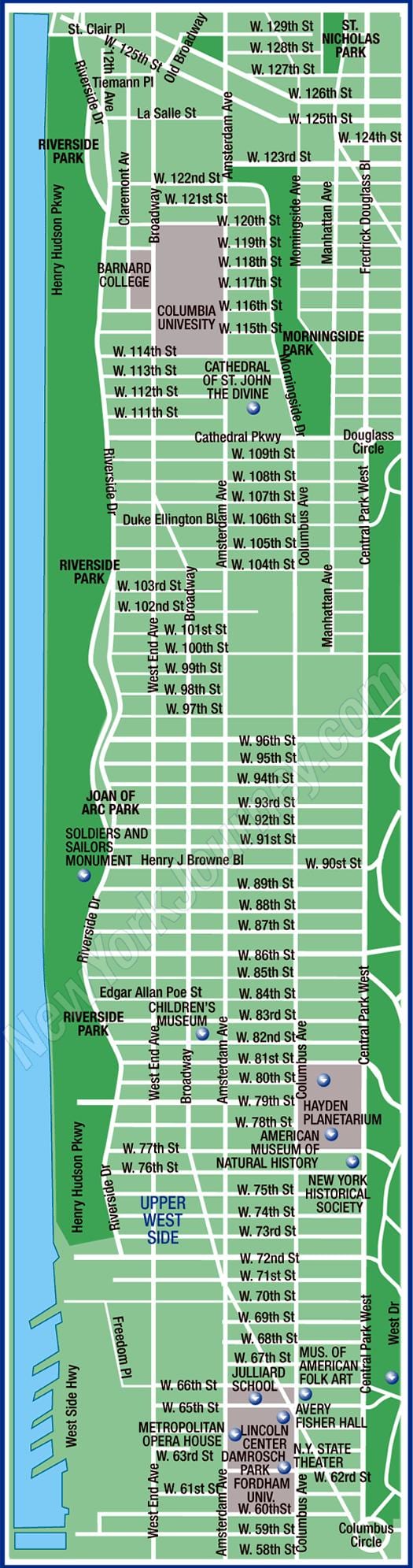 ülemine Manhattan kaart
