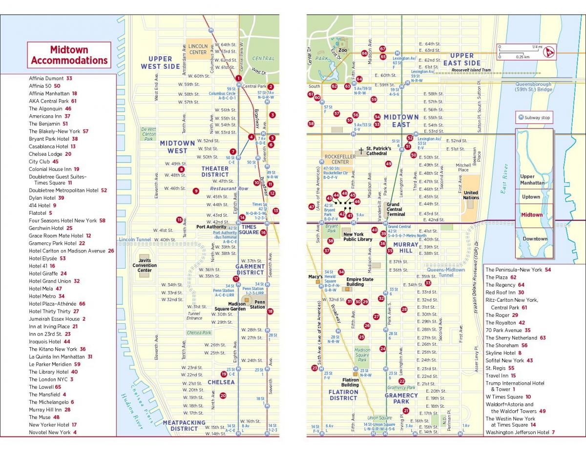 printable jalgsi kaart midtown Manhattan