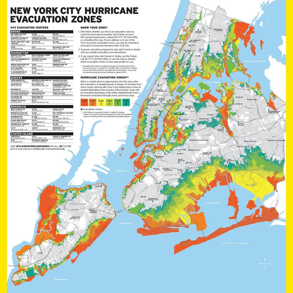 Manhattan üleujutuse tsooni kaarti
