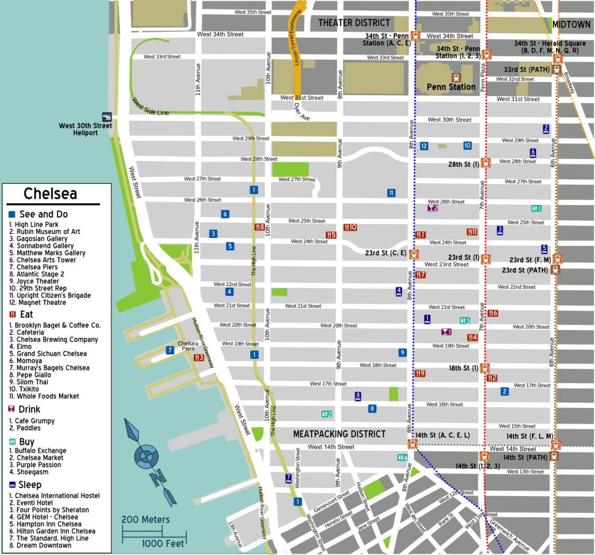 kaart Manhattan Chelsea