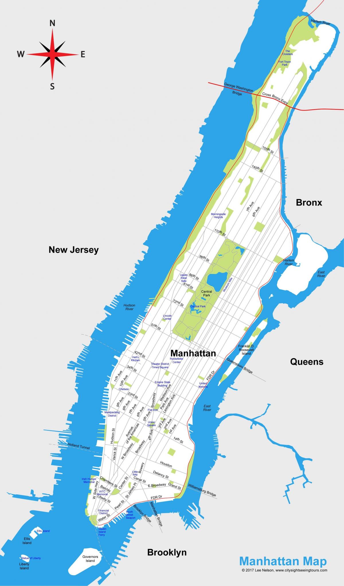 Manhattan linna kaart printable