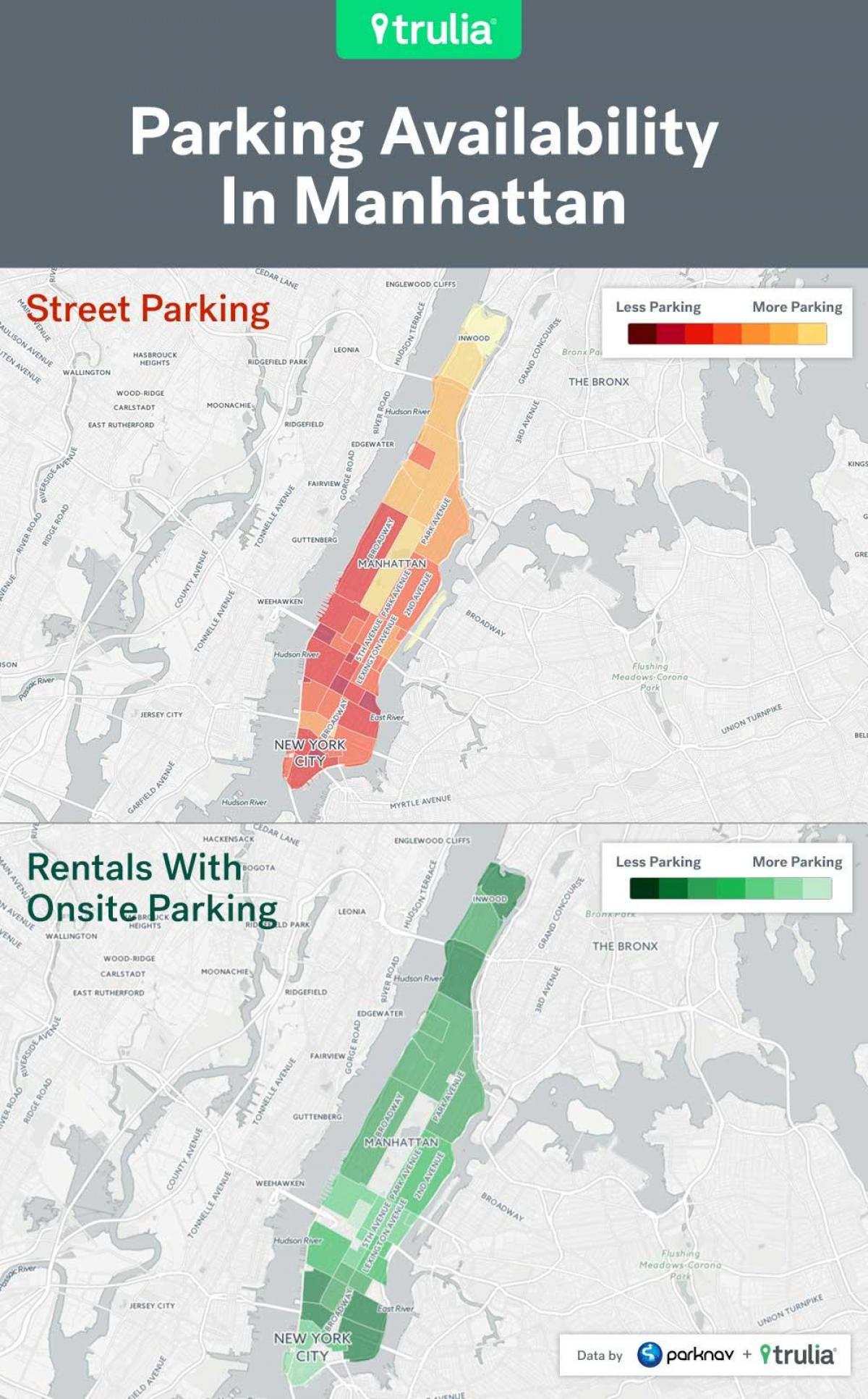 NYC tänaval parkimine kaart Manhattan