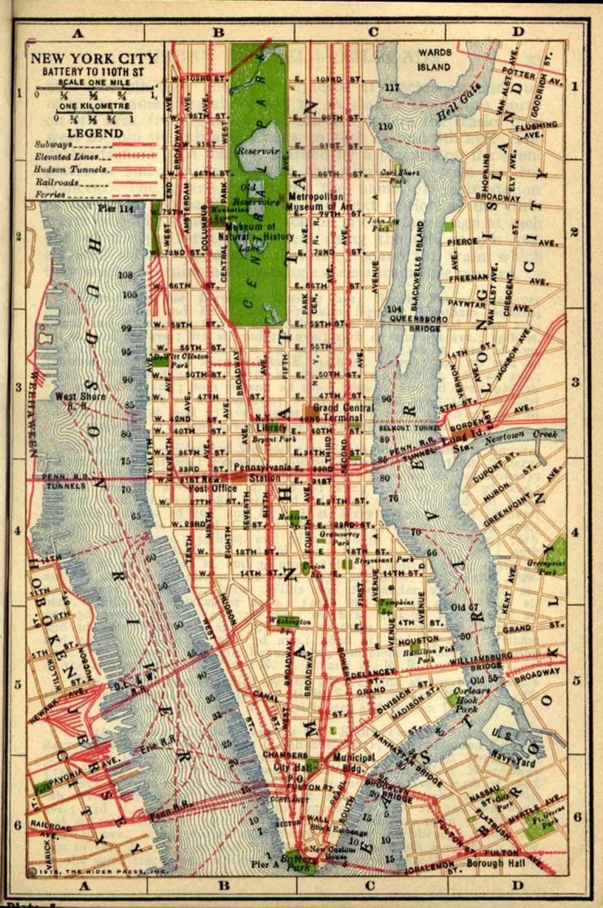 kaart vana Manhattan