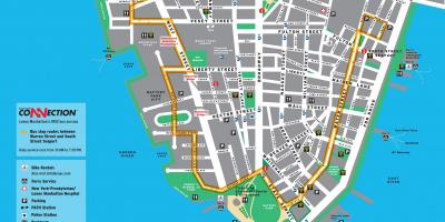 Lower Manhattan jalutuskäik kaart