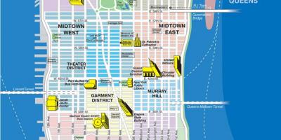 Kaart ülemine Manhattan linnaosade