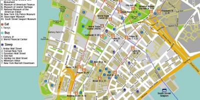 Kaart downtown Manhattan ny