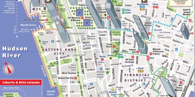 Lower Manhattan tourist map