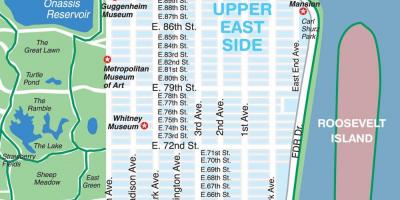 Kaart Manhattan upper east side