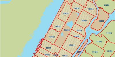 NYC postiindeks kaart Manhattan