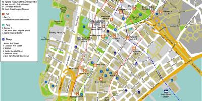Map of lower Manhattan tänava nimed